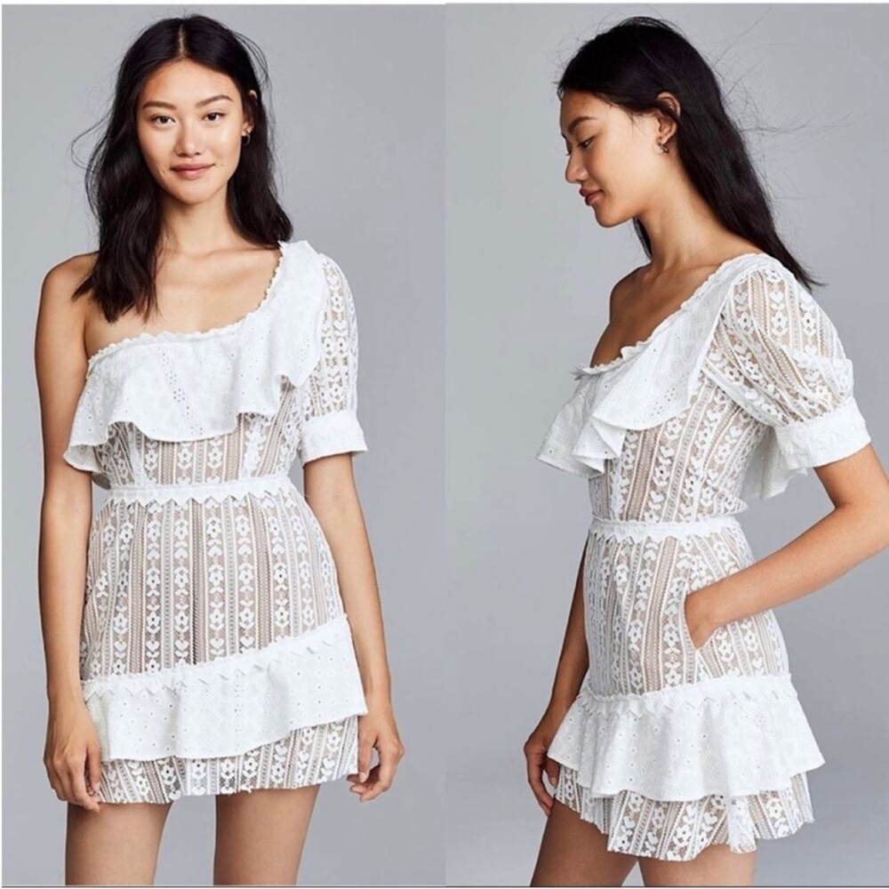 For Love And Lemons White Lace Accent dress